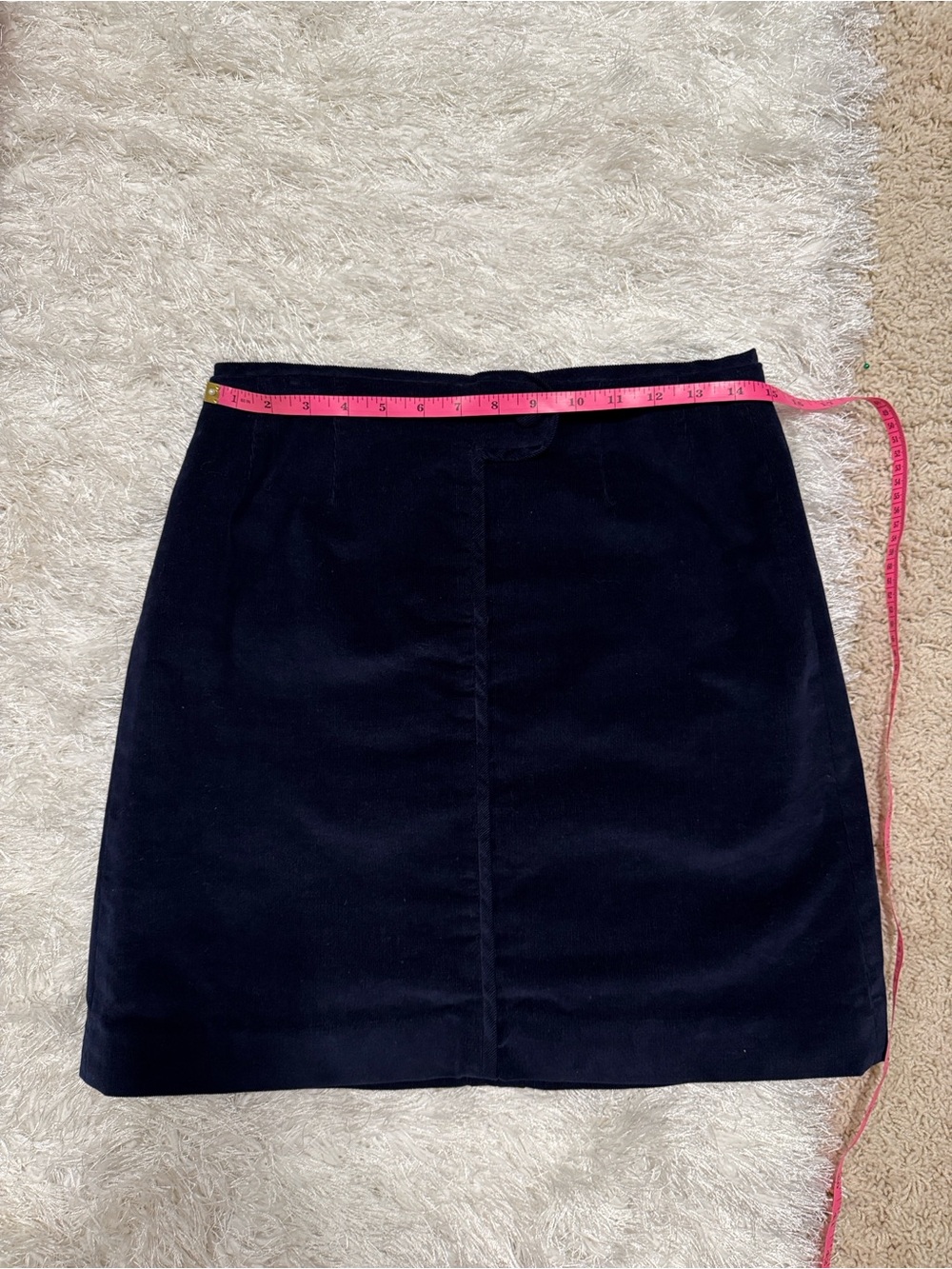 Classic Navy Corduroy Velvet A-Line Skirt